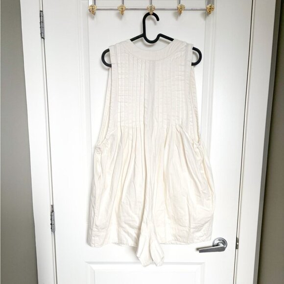 Free People Webster Romper Ivory Cotton Sleeveless Boho Large - Picture 7 of 9
